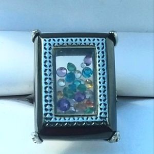 Size - 6 Stainless steel genuine gemstone ring